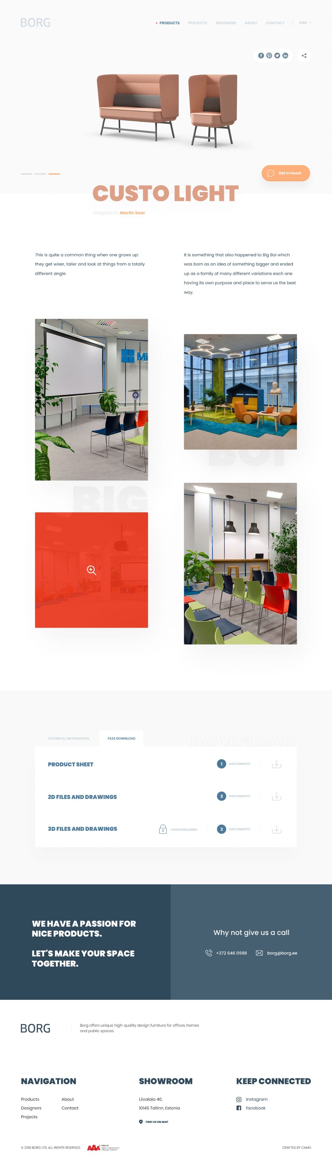 Borg Furniture - product page