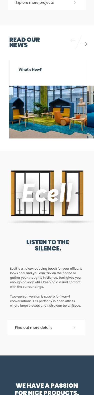 Borg Furniture mobile Ecell acoustic booth page